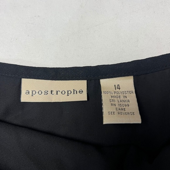 Apostrophe Black Midi Skirt Ruffle Lace Trim Lined Career Party Cocktail Evening - Picture 3 of 8